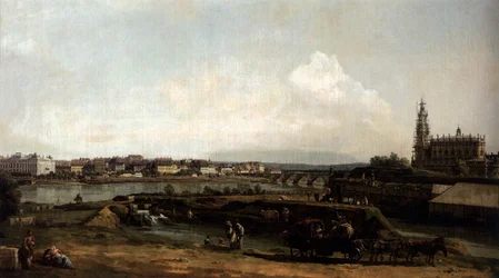 Dresde depuis la rive gauche de l
